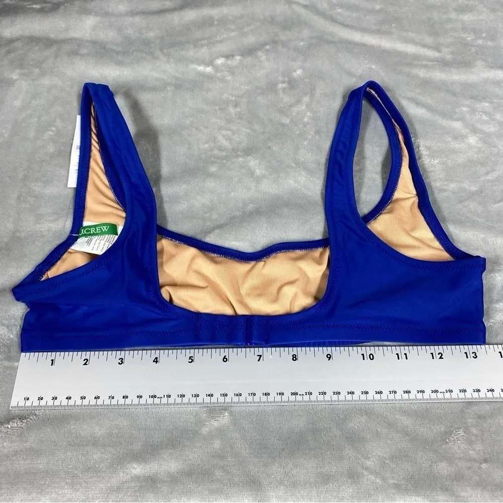 NEW J. Crew Heritage Scoopneck Bikini Top Size M Blue